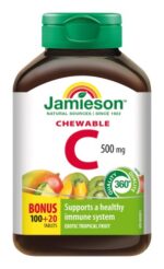 Jamieson Vitamín C 500 mg tropické ovocie 120 tabliet na cmúľanie
