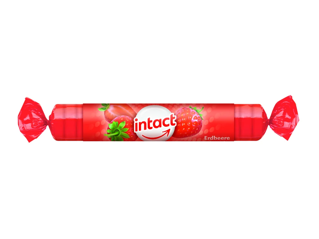 1494-1_intact-rolky-hroznovy-cukor-s-vitaminom-c-jahoda INTACT HROZNOVÝ CUKOR s vitamínom C s príchuťou jahody 40 g – Obrázok 1