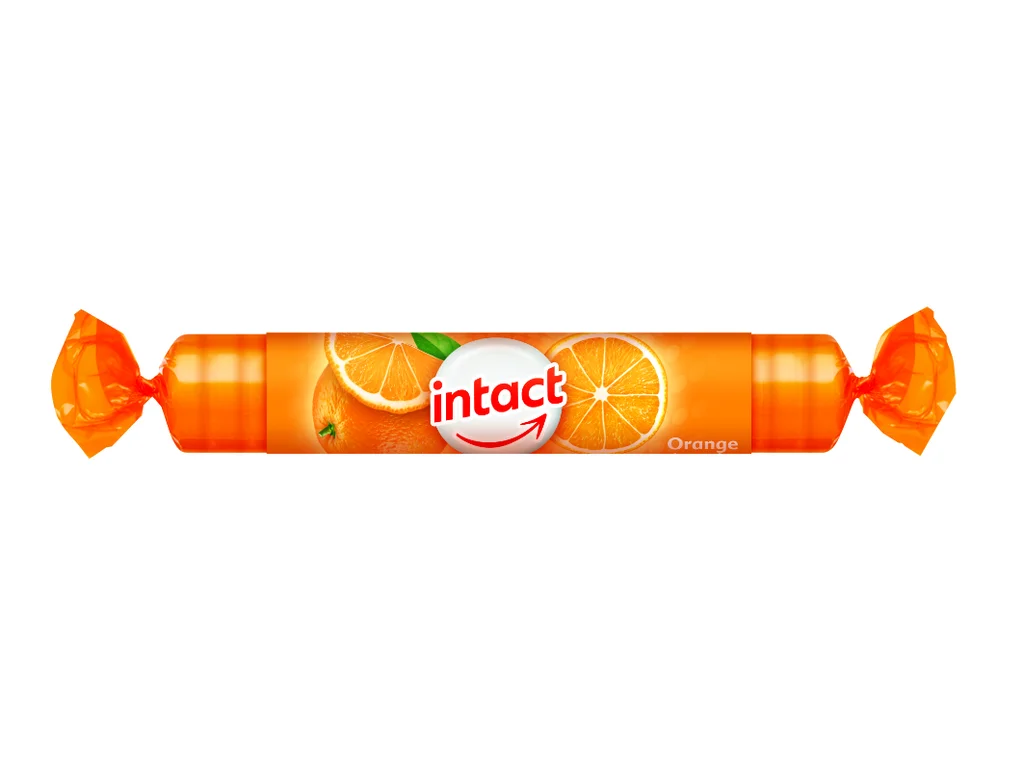 1503-1_intact-rolky-hroznovy-cukor-s-vitaminom-c-pomaranc INTACT HROZNOVÝ CUKOR s vitamínom C s príchuťou pomaranča 40 g – Obrázok 1