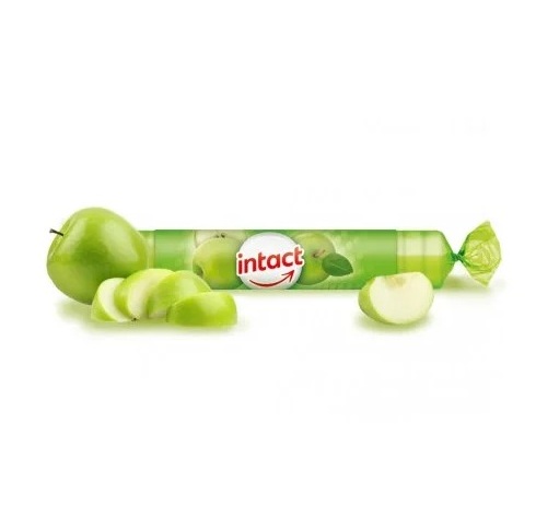 1536-2_intact-rolky-hroznovy-cukor-s-vitaminom-c-jablko INTACT HROZNOVÝ CUKOR s vitamínom C s príchuťou jablka 40 g – Obrázok 1