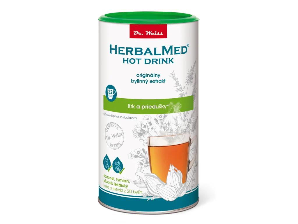 371_herbalmed-hotdrink-dr-weiss-jitrocel-tymian-tubus-new-rgb-sk HERBALMED HOT DRINK krk a priedušky 180 g – Obrázok 1
