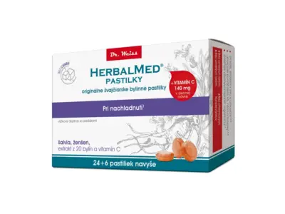 HERBALMED PASTILKY pri prechladnutí (šalvia, ženšen) 30 ks – Obrázok 2