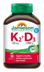 JAMIESON VITAMÍNY K2 120 µg + D3 1000 IU 30 kapsúl