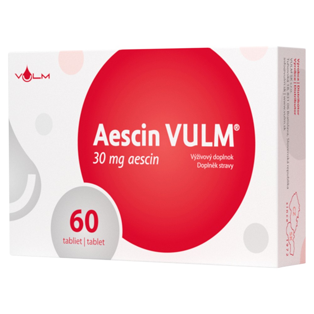 8595575300072_T1_Vulm_Aescin_30_mg_výživový_doplnok_60_filmom_obalených_tabliet_17_1_g Aescin VULM 30 mg 60 tabliet – Obrázok 1