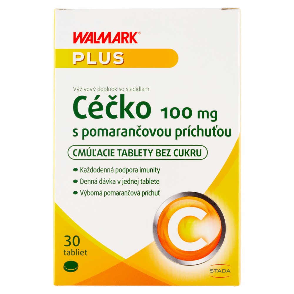 8596024014267_T1_Walmark_Plus_Céčko_100_mg_s_pomarančovou_príchuťou_výživový_doplnok_30_tabliet_9_3_g WALMARK Céčko 100 mg s pomarančovou príchuťou 30 tabliet – Obrázok 1