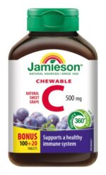 JAMIESON VITAMÍN C 500 mg hrozno 120 tabliet na cmúľanie