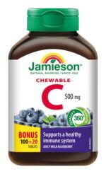 JAMIESON VITAMÍN C 500 mg čučoriedka 120 tabliet na cmúľanie