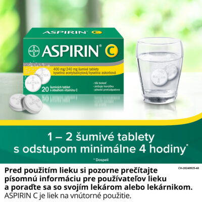 ASPIRIN-C 20 šumivých tabliet – Obrázok 2