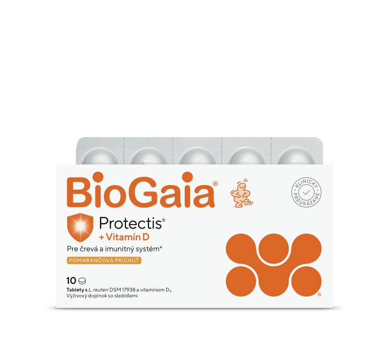 BIOGAIA-Protectis_1x10_tab-pomaranc-vitD_2025_rgb_for_web BioGaia ProTectis tablety s vitamínom D, pomarančová príchuť 10 ks – Obrázok 1
