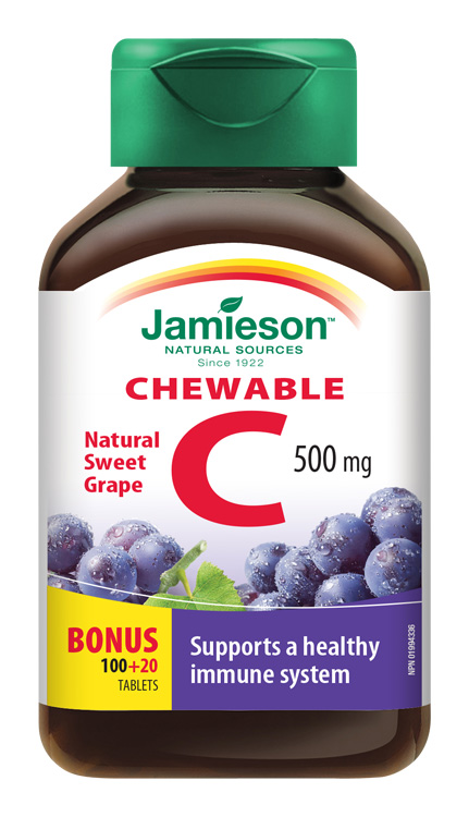 JAMIESON VITAMÍN C 500 mg hrozno 120 tabliet – Obrázok 1