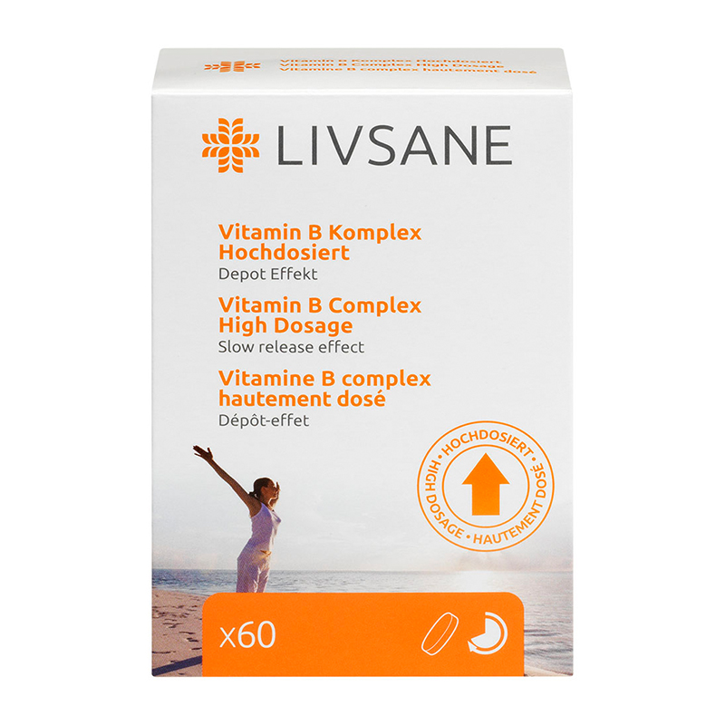 O0049729 LIVSANE Vitamín B komplex s postupným uvoľňovaním 60 tabliet – Obrázok 1