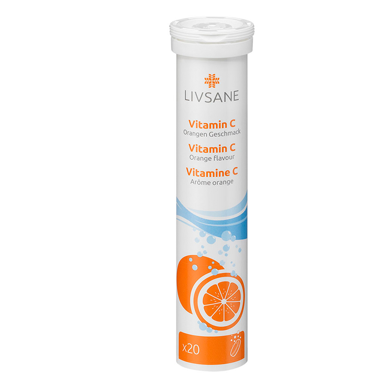 LIVSANE Vitamín C príchuť pomaranč, 20 šumivých tabliet
