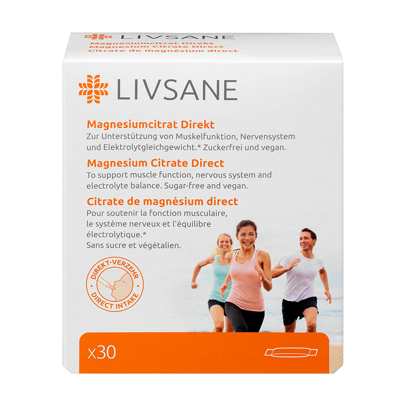 O0052247 LIVSANE Magnesium Citrát Direct vrecúška s obsahom granulátu 30 ks – Obrázok 1