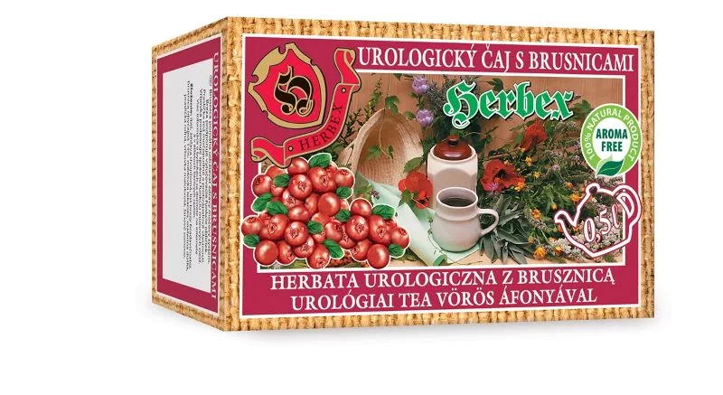 Urologicky-caj-s-brusnicami-1-jpg HERBEX UROLOGICKÝ ČAJ S BRUSNICAMI 20 x 3 g – Obrázok 1