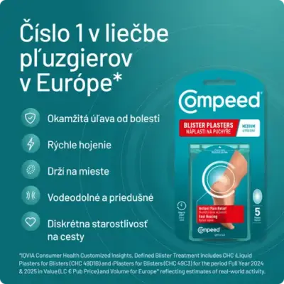 Compeed Náplasť na pľuzgiere STREDNÁ 5 ks – Obrázok 2