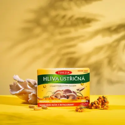 TEREZIA HLIVA USTRICOVITÁ S RAKYTNÍKOVÝM OLEJOM 60+60 kapsúl – Obrázok 2
