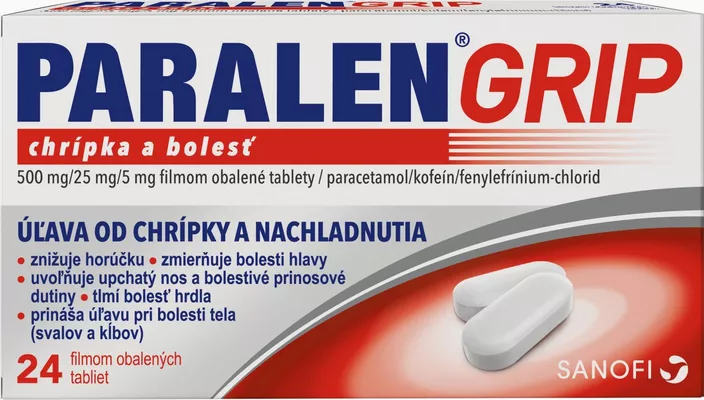 paralen-grip-bolest PARALEN GRIP chrípka a bolesť 24 tabliet – Obrázok 1
