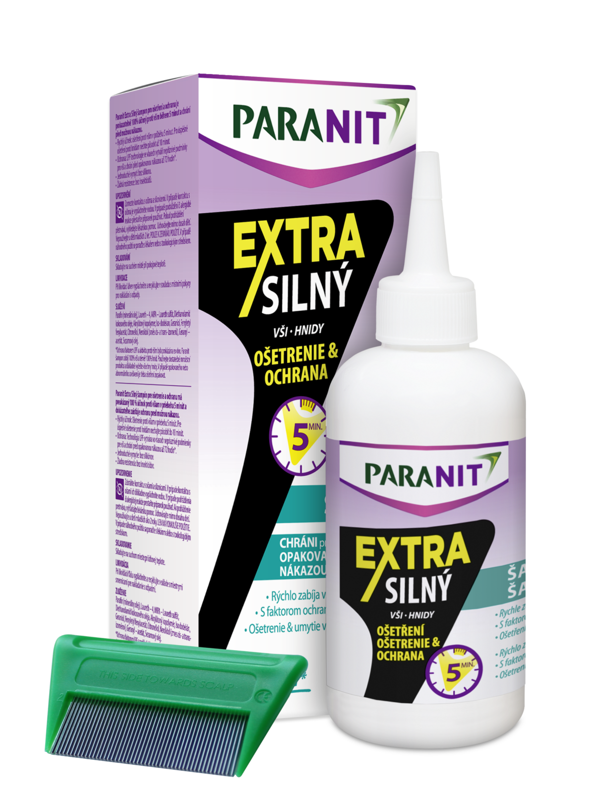 PARANIT EXTRA SILNÝ Šampón 100 ml + hrebeň – Obrázok 1