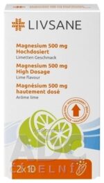 LIVSANE Magnézium 500 mg šumivé tablety, Lime, vysoká dávka, 1x20 ks