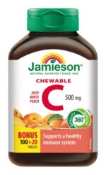 JAMIESON VITAMÍN C 500 mg broskyňa 120 tabliet na cmúľanie