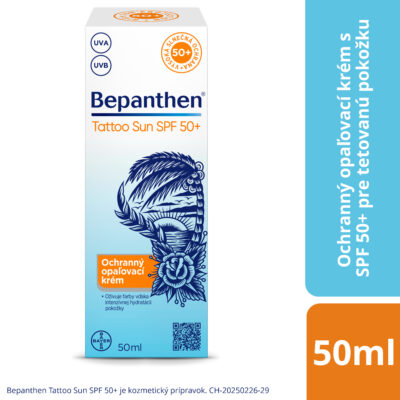 Bepanthen Tattoo Sun SPF 50+ ochranný opaľovací krém na tetovanie 50 ml – Obrázok 2