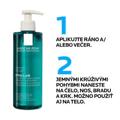 LA ROCHE-POSAY EFFACLAR mikropeelingový čistiaci gél 400 ml – Obrázok 2