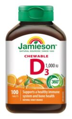 Jamieson Vitamín D3 1000 IU pomaranč 100 tabliet na cmúľanie