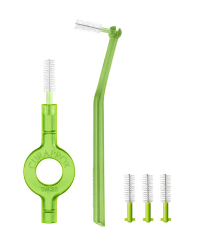 CURAPROX CPS 11 prime start svetlozelená (medzizubné kefky 5 ks + držiaky UHS 409 a UHS 470) – Obrázok 2