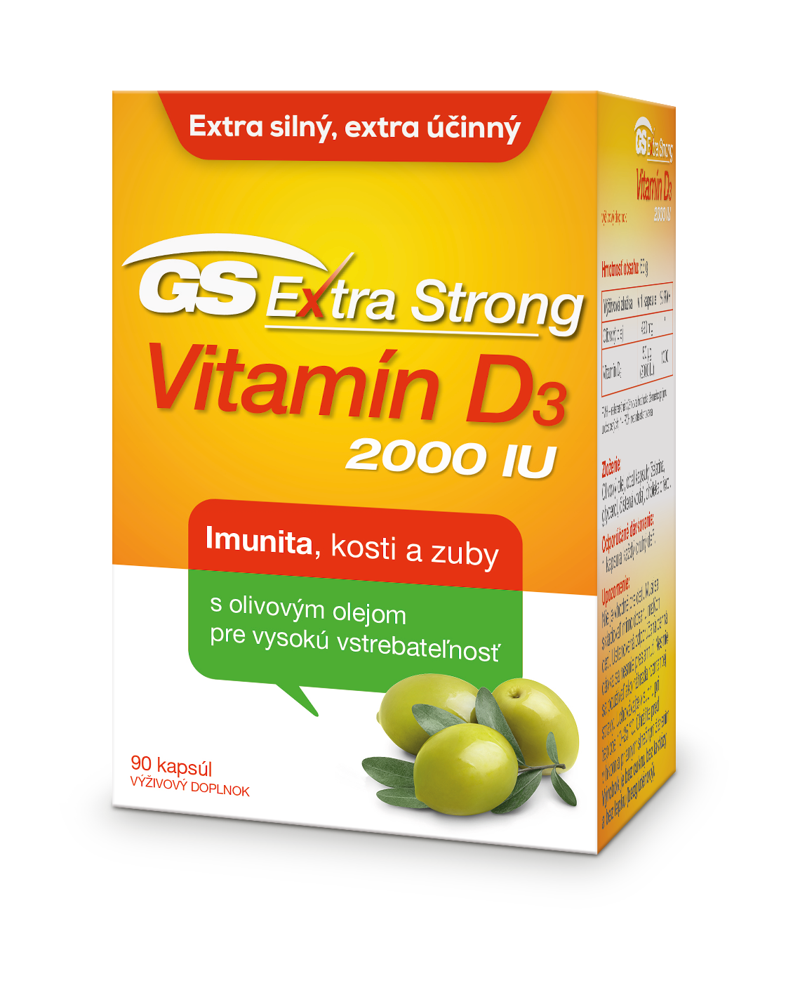 GS Extra Strong Vitamin D3 2000 IU 90 kapsúl – Obrázok 1