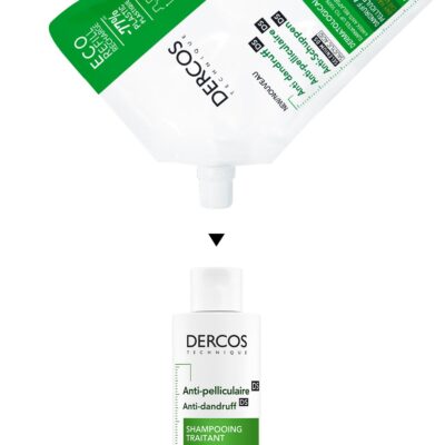 VICHY DERCOS Šampón proti lupinám na suché vlasy 200 ml – Obrázok 3