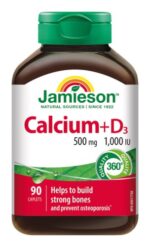 Jamieson Vápnik 500 mg s vitamínom D3 1000 IU 90 tabliet