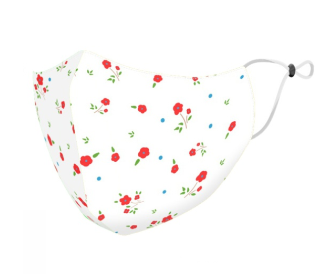 Antibakteriálne rúško na tvár ČERVENÉ KVETY – Obrázok 1