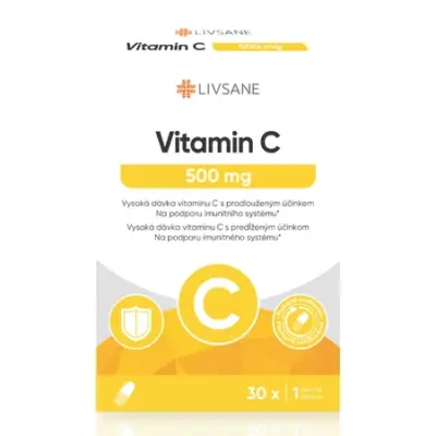 LIVSANE Vitamín C 500 mg vysoká dávka 30 kapsúl s postupným uvoľňovaním