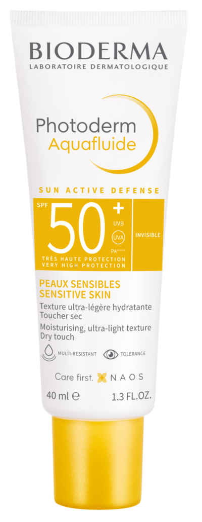 BIODERMA Photoderm Aquafluide SPF 50+ opaľovací krém, SVETLÝ 40 ml – Obrázok 2