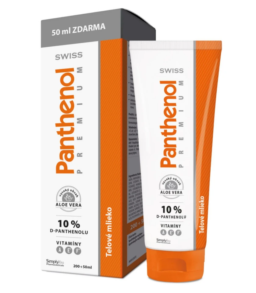 124269 SWISS Panthenol PREMIUM 10% telové mlieko 250 ml – Obrázok 1