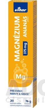 VITAR MAGNÉZIUM 375 mg tbl eff s príchuťou ananásu 1x20 ks – Obrázok 2