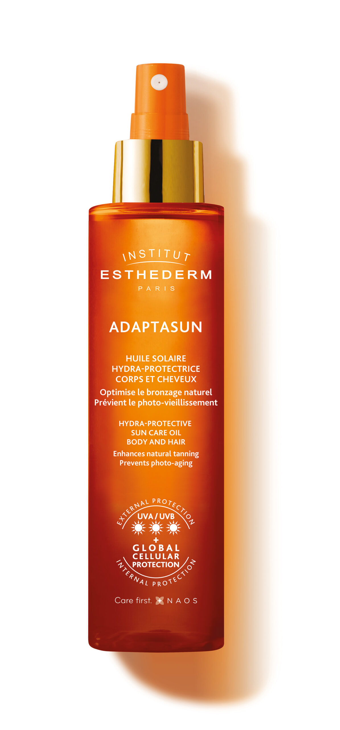 INSTITUT ESTHEDERM ADAPTASUN opaľovací olej na telo a vlasy pre silné slnko 150 ml – Obrázok 3