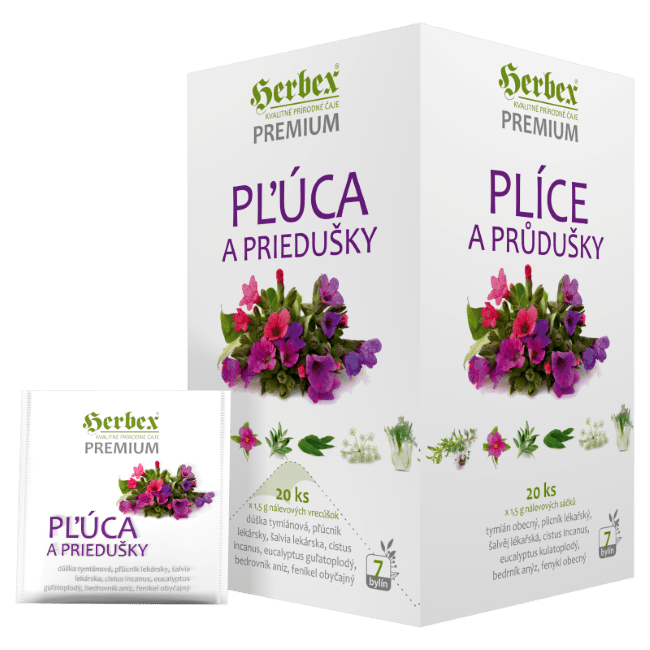 Pľúca-a-priedušky HERBEX Premium PĽÚCA A PRIEDUŠKY bylinný čaj 20 x 1,5 g – Obrázok 1