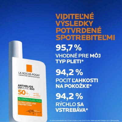 LA ROCHE-POSAY ANTHELIOS UVMUNE 400 SPF 50+ OIL CONTROL fluid 50 ml – Obrázok 3