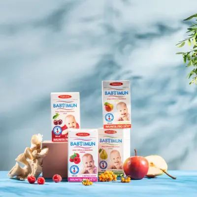 TEREZIA BABY IMUN sirup s hlivou a rakytníkom, príchuť malina 100 ml – Obrázok 3
