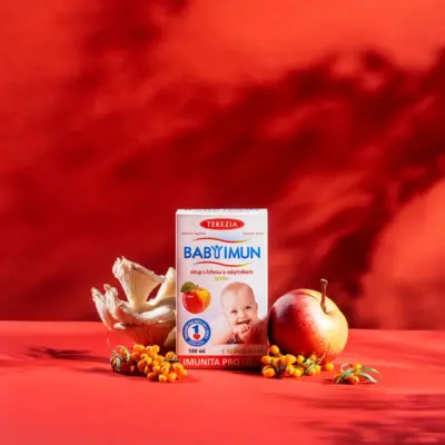 TEREZIA BABY IMUN sirup s hlivou a rakytníkom, príchuť jablko 100 ml – Obrázok 2
