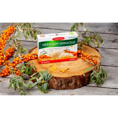 TEREZIA HERICIUM ERINACEUS s rakytníkovým olejom 60 kapsúl – Obrázok 2