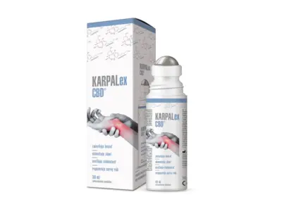 KARPALex CBD emulzia, kovová masážna guľôčka 30 ml