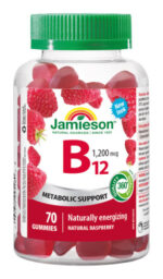 JAMIESON VITAMÍN B12 GUMMIES želatínové pastilky s malinovou príchuťou 70 ks