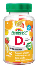 JAMIESON VITAMÍN D3 1000 IU GUMMIES 60 želatínových pastiliek