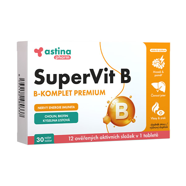 Astina-Supervit-B-komplet-PREMIUM-30-tabliet Astina Pharm Supervit B-komplet PREMIUM 30 tabliet – Obrázok 1