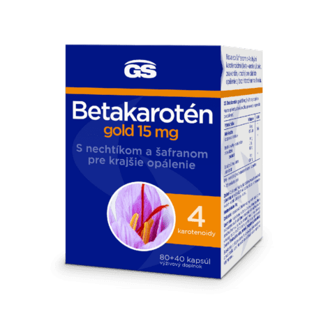 Betakaroten-gold-15-mg-80-40-kapsul-460x460 GS Betakarotén gold 15 mg s nechtíkom a šafranom 120 kapsúl – Obrázok 1