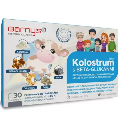 Barny′s® KOLOSTRUM s beta-glukánmi Forte (od 3 rokov) 30 kapsúl – Obrázok 2