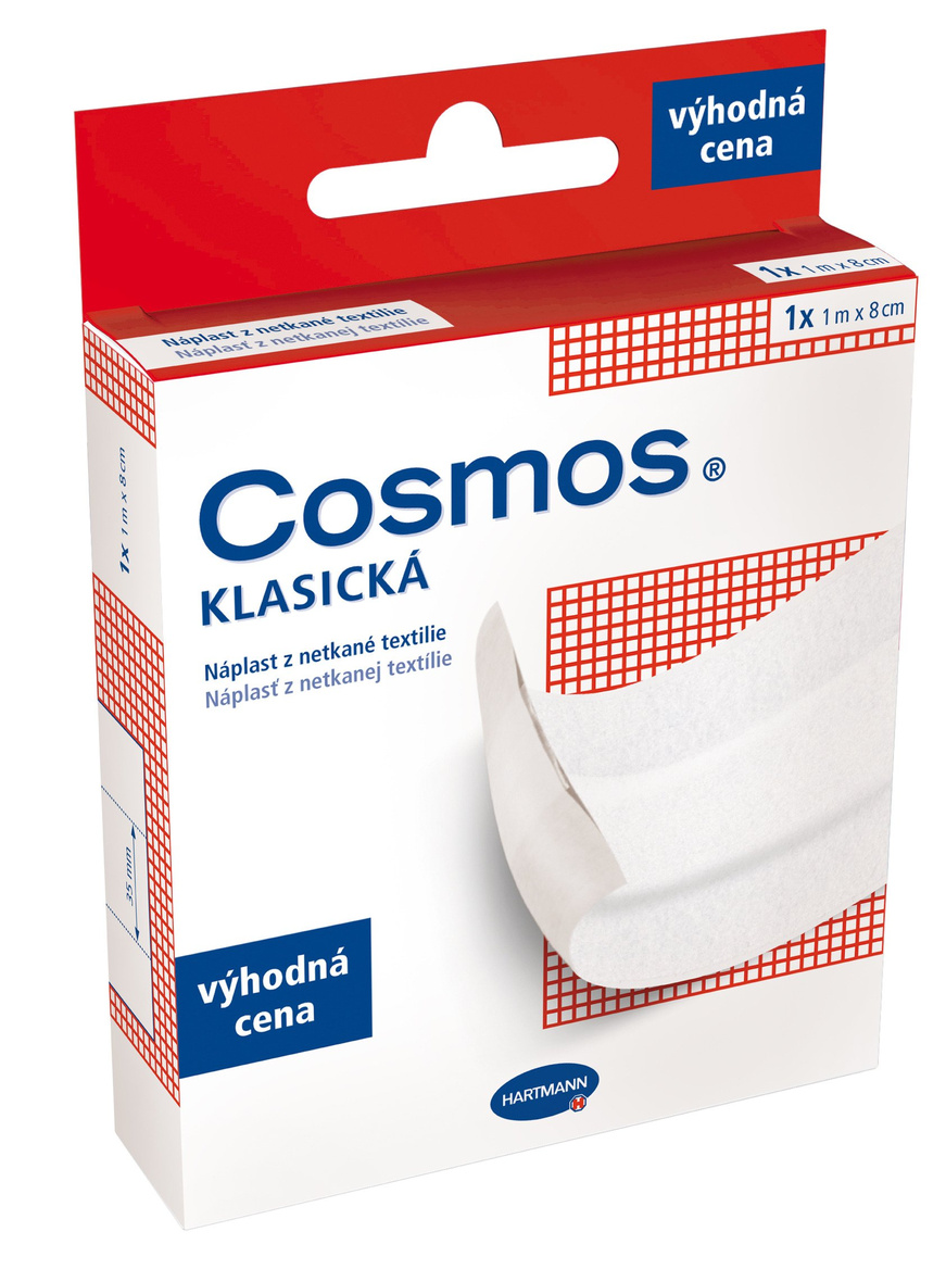 COSMOS KLASICKÁ Náplasť z netkanej textílie 1m x 8cm, biela 1 ks – Obrázok 1