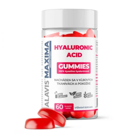 2_202679 ALAVIS MAXIMA HYALURONIC ACID GUMMIES žuvacie tablety 60 ks – Obrázok 1